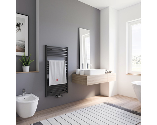 Schulte Europa bathroom radiator 1135 x 600 mm anthracite matt with center connection