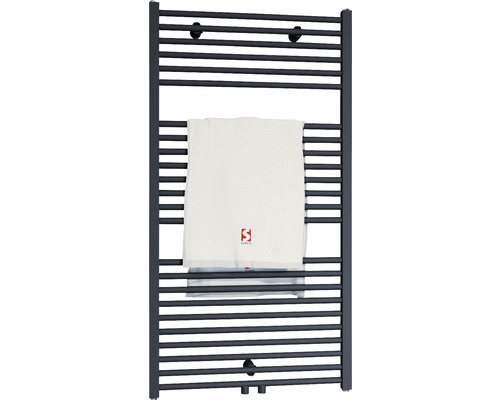 Schulte Turbo bathroom radiator 1135 x 600 mm matt black with central connection