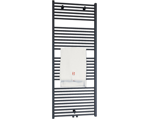 Schulte Turbo bathroom radiator 1535 x 600 mm matt black with central connection