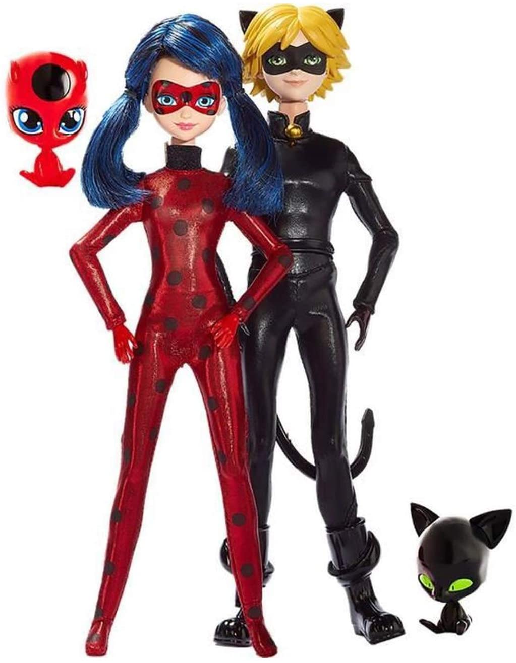 Bandai 39810 Miraculous Ladybug Dolls 26cm - Ladybug and Cat Noir, Pack of 