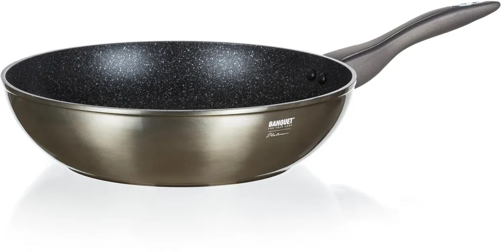 BANQUET WOK pan with non-stick coating METALLIC PLATINUM 28 x 7.8 cm