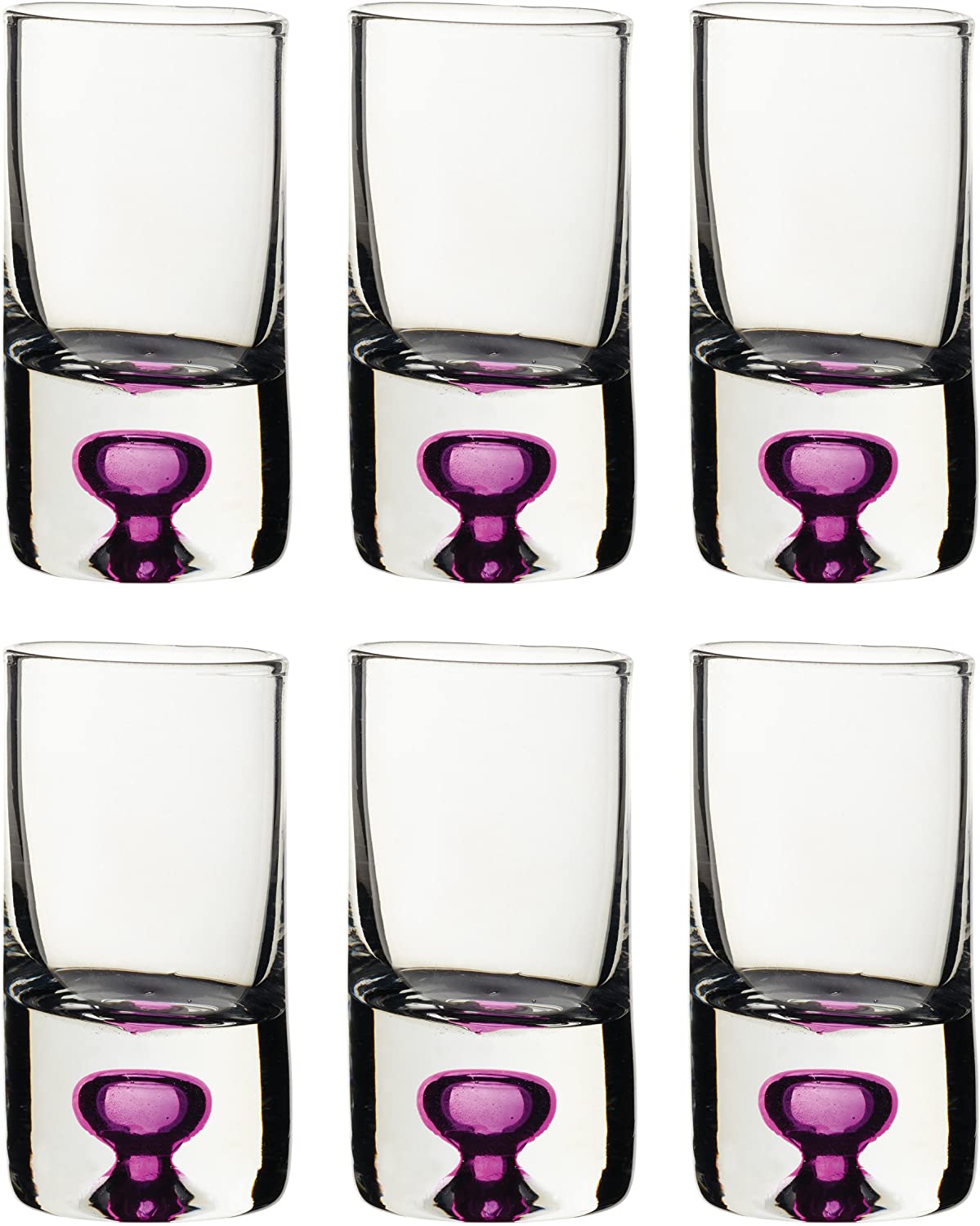 KitchenCraft Bar Craft Coloured Shot Glasses Set of 6, Pink