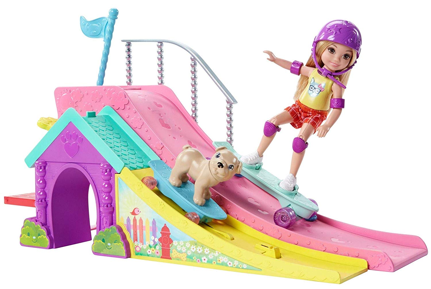 Mattel Barbie Chelsea Doll And Skateboard Ramp A