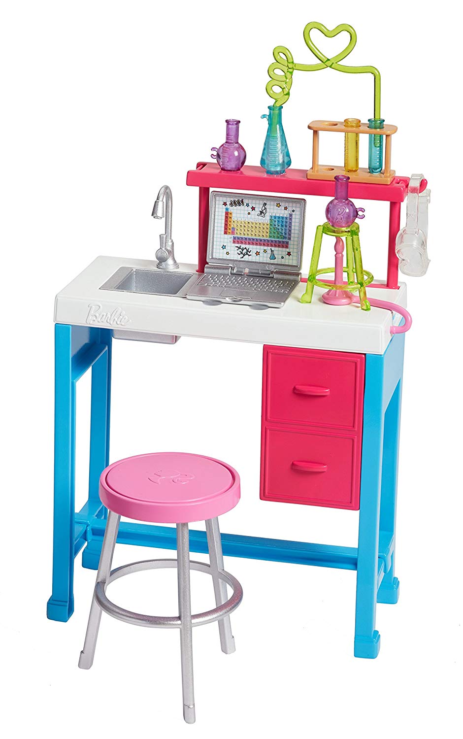 Mattel Barbie Doll Science Lab Playset Chemistry Accessories A