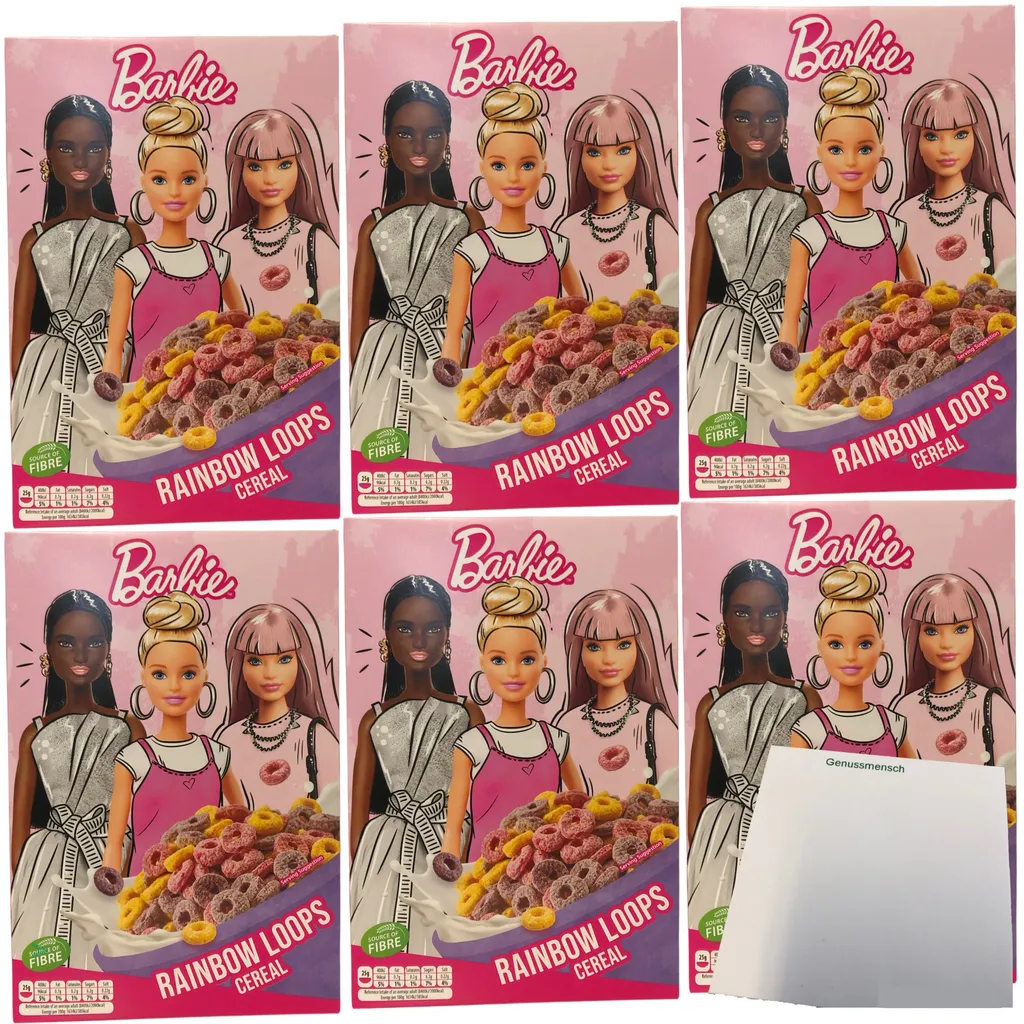 Barbie Rainbow Loops Breakfast Cereal 6-pack (6 x 350g packs) + usy block 2112g