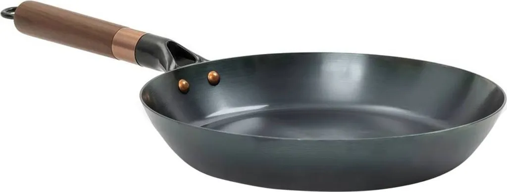 Barebones Camping Pan 24cm "Steel Skillet" Retro Vintage Wooden Handle Removable