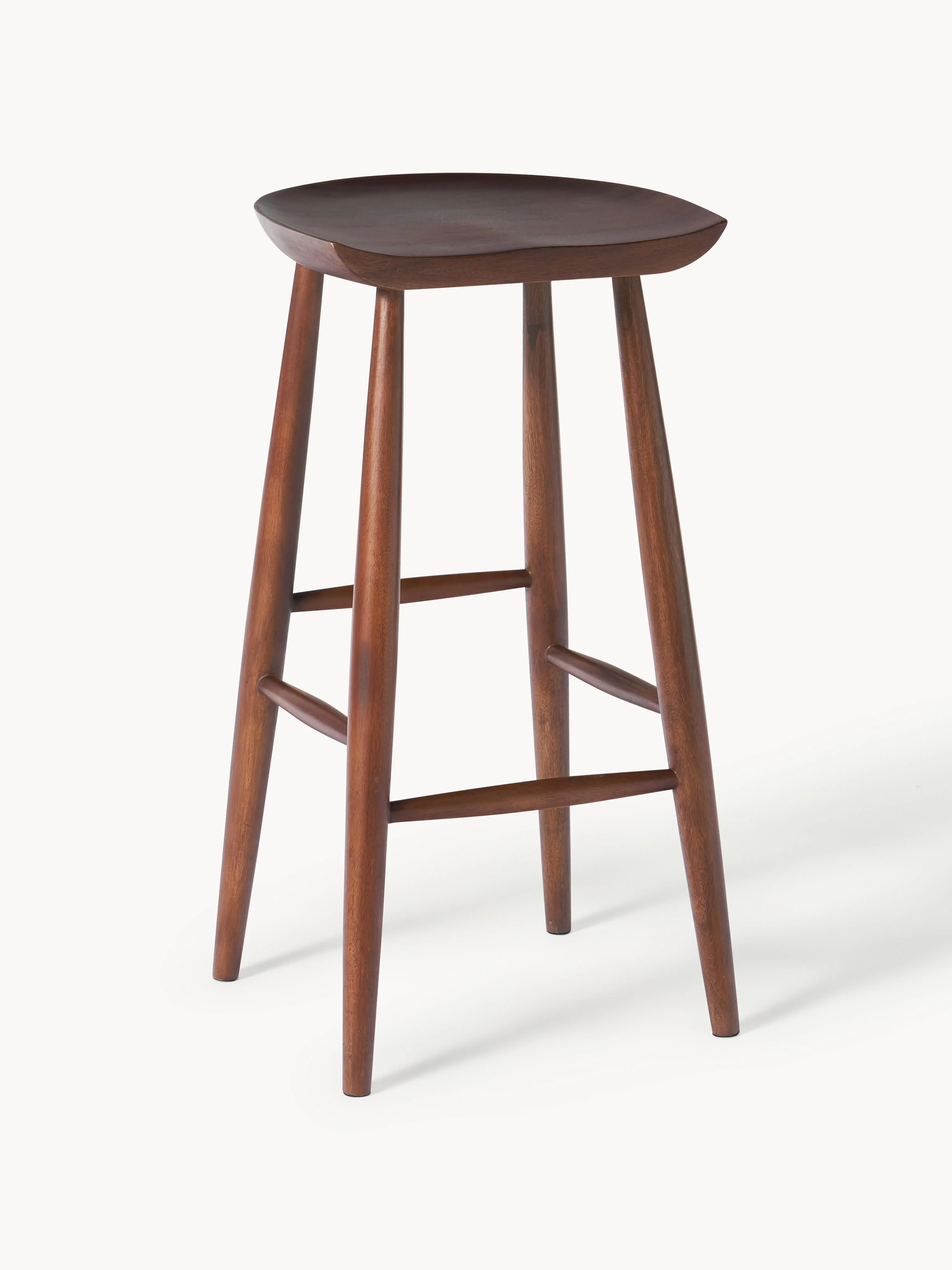 Westwing Collection Nino bar stool made of mango wood, Mango wood, brown