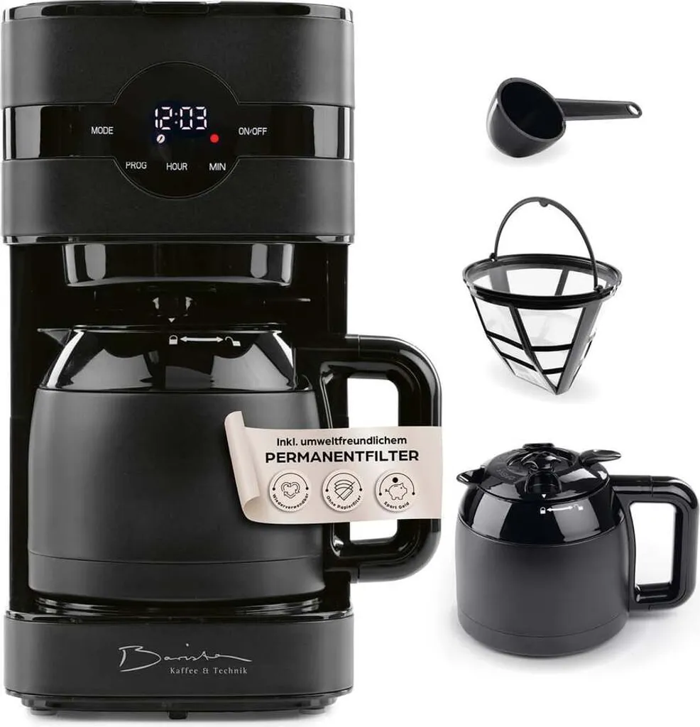 DS Produkte Barista filter coffee machine Touch Iso with insulated carafe, LED touch display, timer
