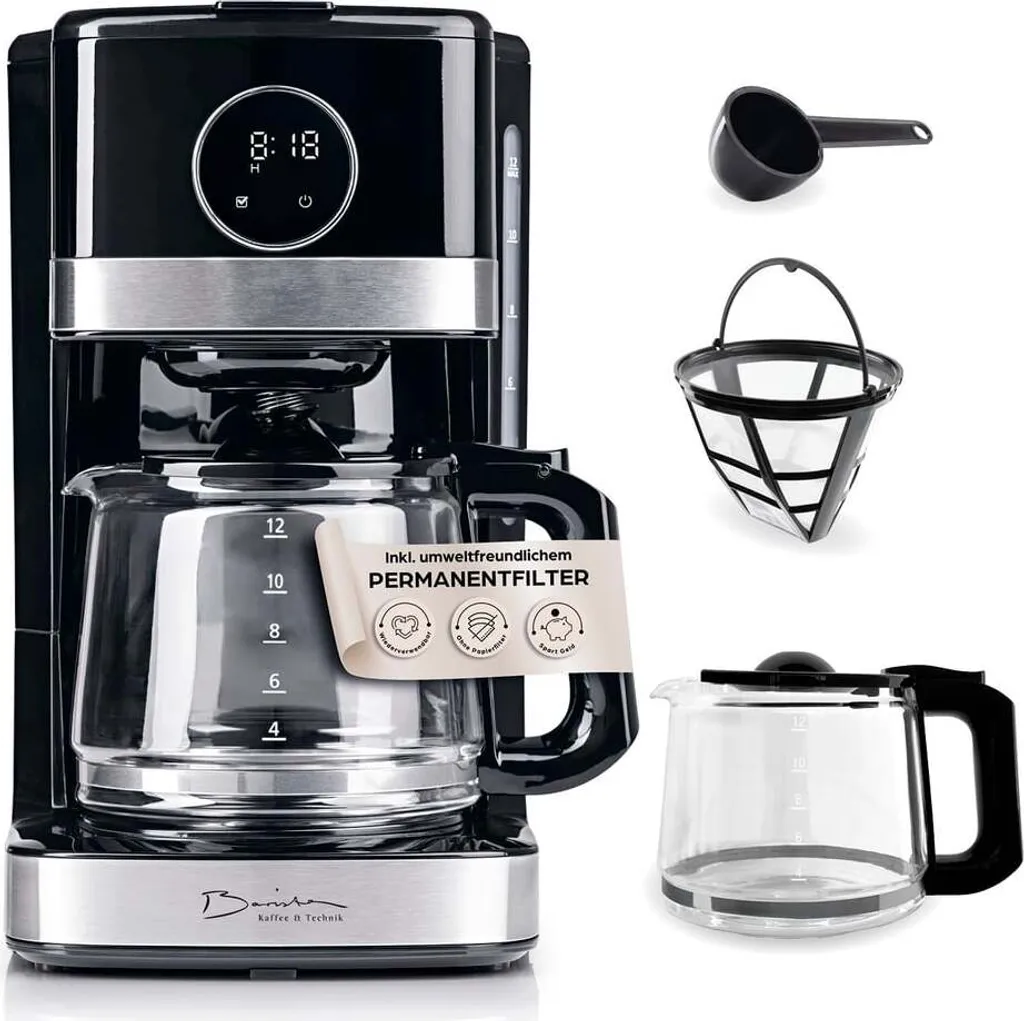 DS Produkte Barista Filter Coffee Machine with Touch - Touchscreen & Timer - Selectable Aroma Strength