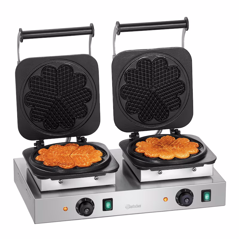 Bartscher Double Waffle Iron Heart Waffle 210mm - 370191