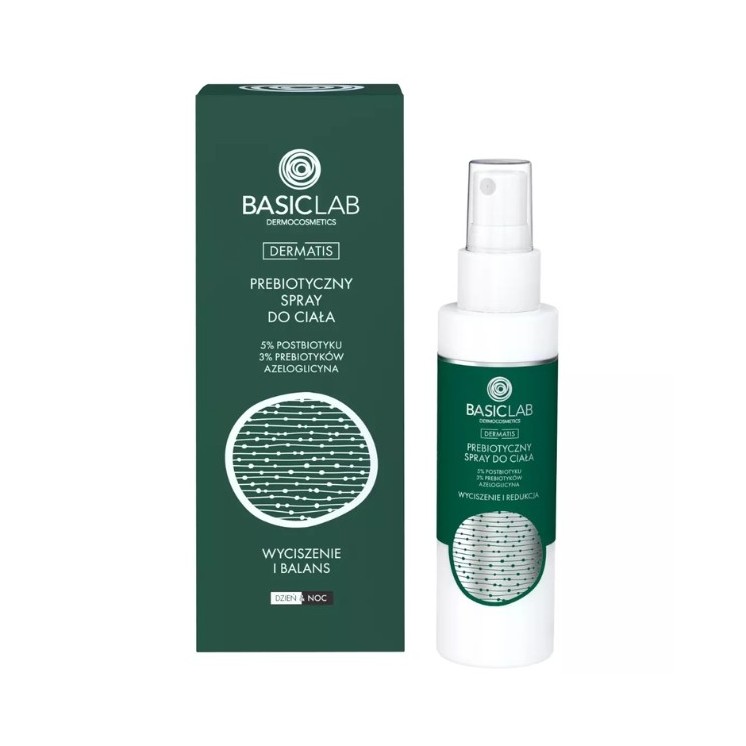 BasicLab Dermatis Prebiotic Body Spray 5% Postbiotic, 3% Prebiotic 100 ml