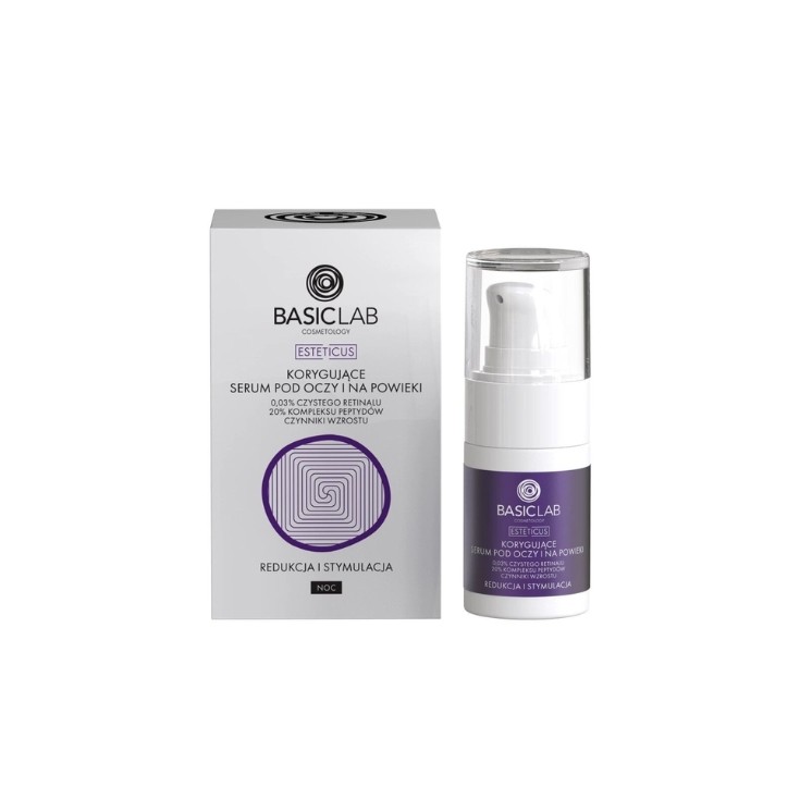 BasicLab Esteticus Corrective Eye and Eyelid Serum with Retinal 0.03% for Night 15 ml