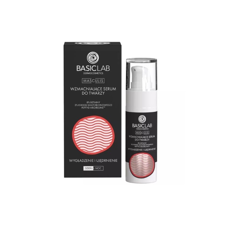 BasicLab Masculis Strengthening Face Serum Smoothing and Firming for Men 8% Betaine, 3% Maltobionic Acid 30 ml