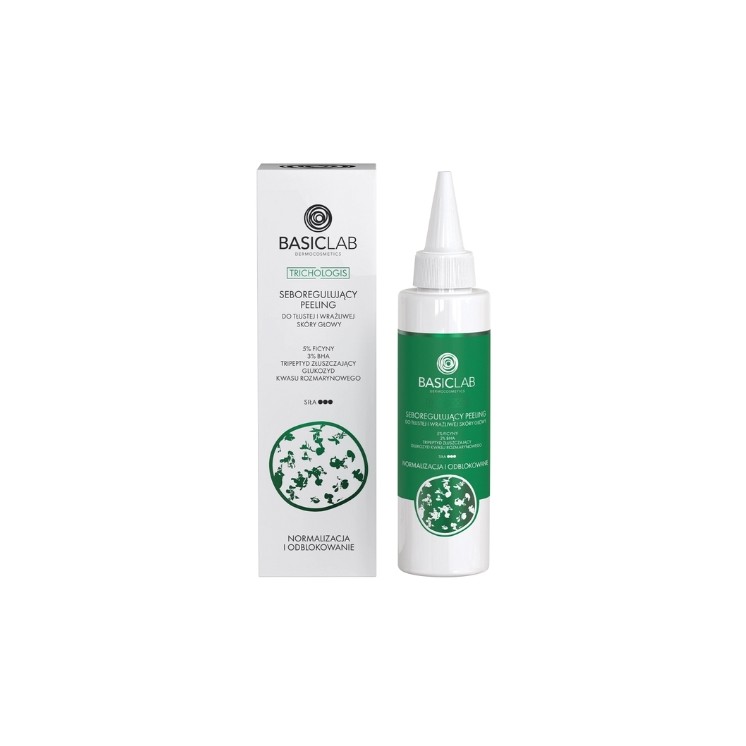 BasicLab Trichologis seboregulating peeling for oily and sensitive scalp 5% ficin, 3% BHA 150 ml