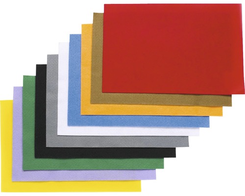 Craft felt, 10 sheets, 20x30 cm, 2 mm thick, 250 g/m², assorted colors