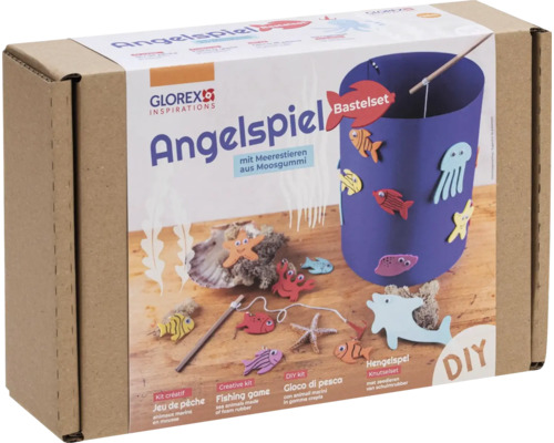 Craft kit fishing game with sea animals made of foam rubber