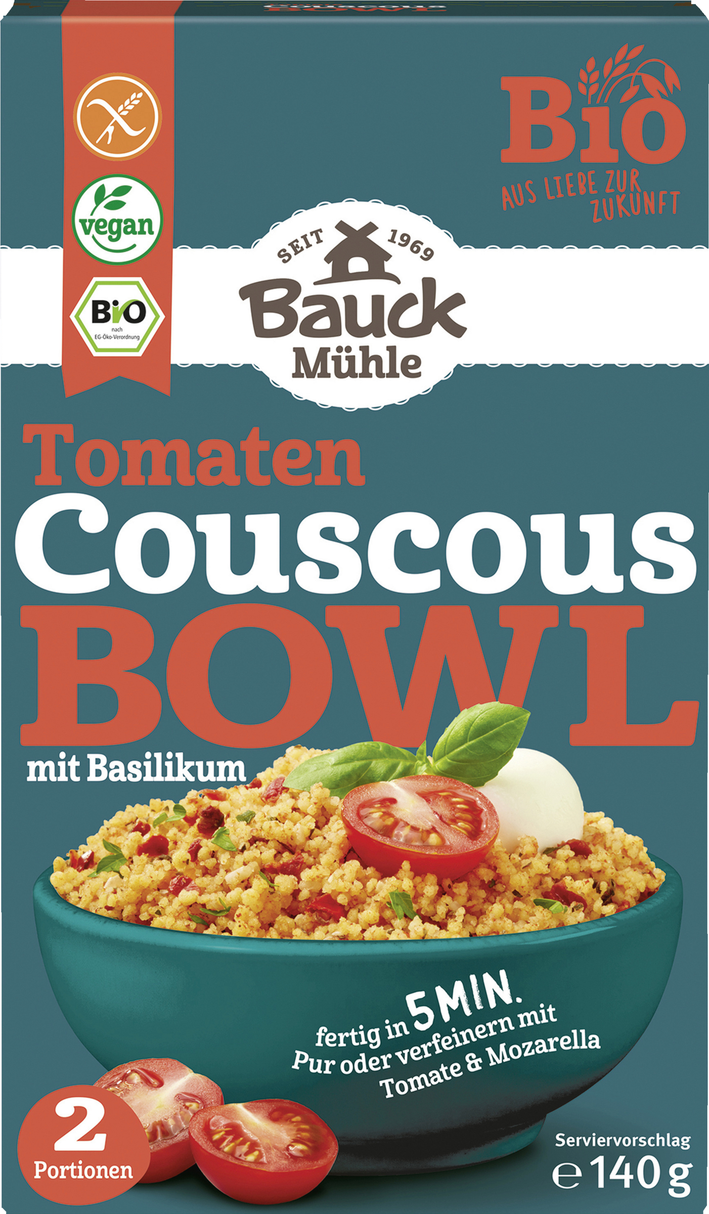Bauck Mühle Organic Couscous Bowl Tomato with Basil 140g