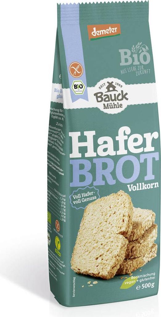 Bauck Mühle Bauckhof Organic Whole Grain Gluten-Free Oat Bread 6x500g