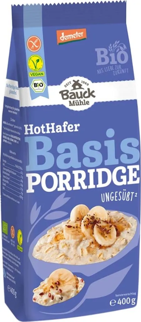Bauckhof Demeter Hot Oat Base Porridge, Oat Flakes, 400 g
