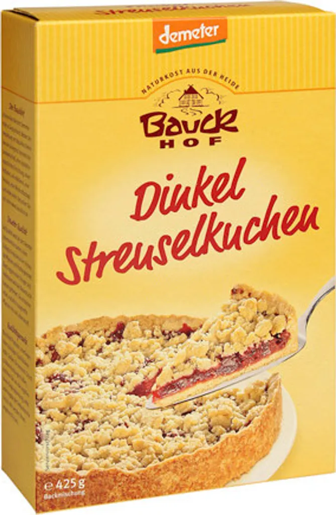 Bauckhof Spelt Streusel Cake Baking Mix Demeter 425g