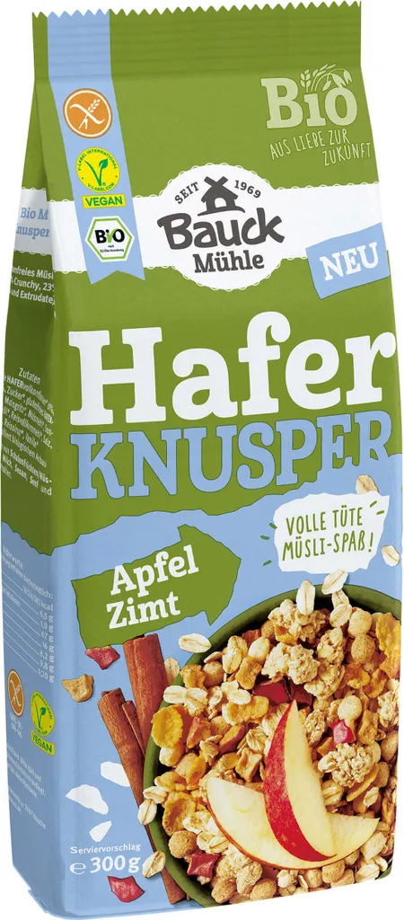 Bauckhof - Oat Crunchy Muesli Apple Cinnamon - 300g