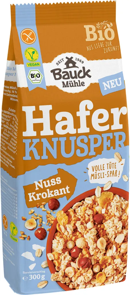 Bauckhof Oat Crunchy Muesli Nut Brittle -- 300g