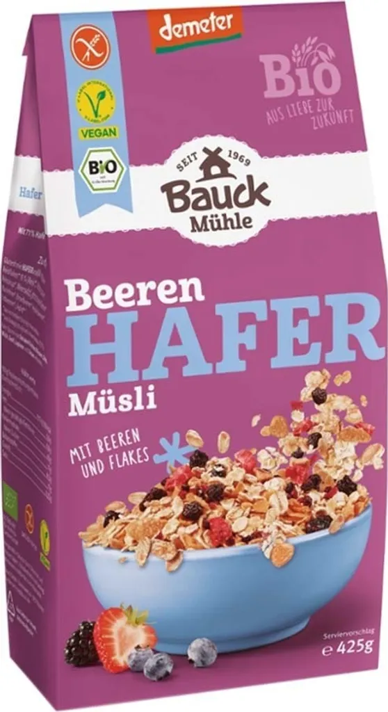 Bauckhof Oat Muesli Berries Demeter gluten-free -- 425g