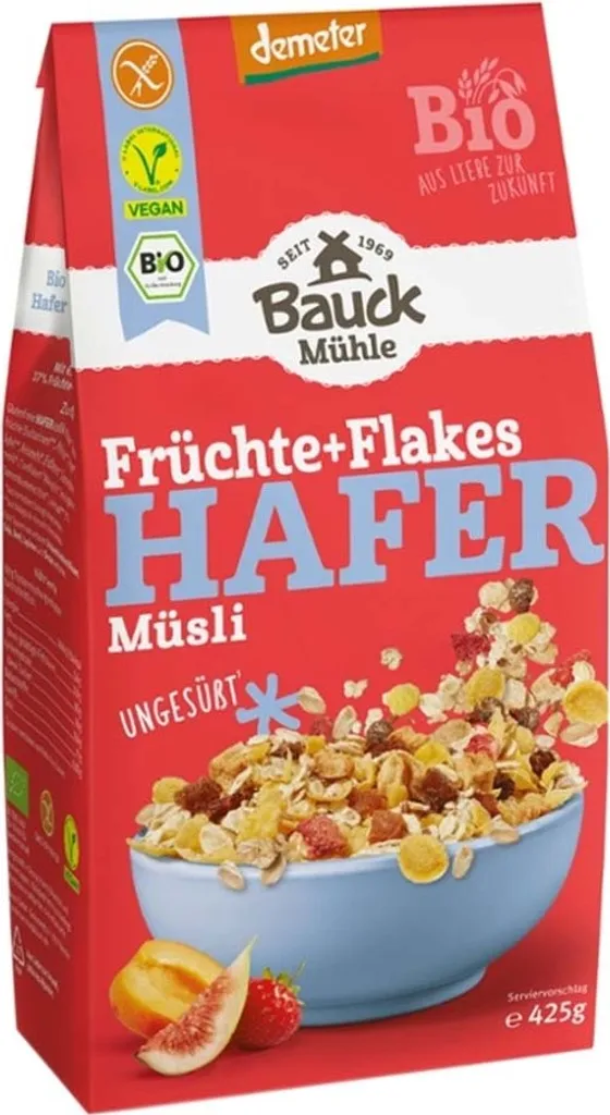 Bauckhof Oat Muesli Fruits+Flakes Demeter gluten-free -- 425g