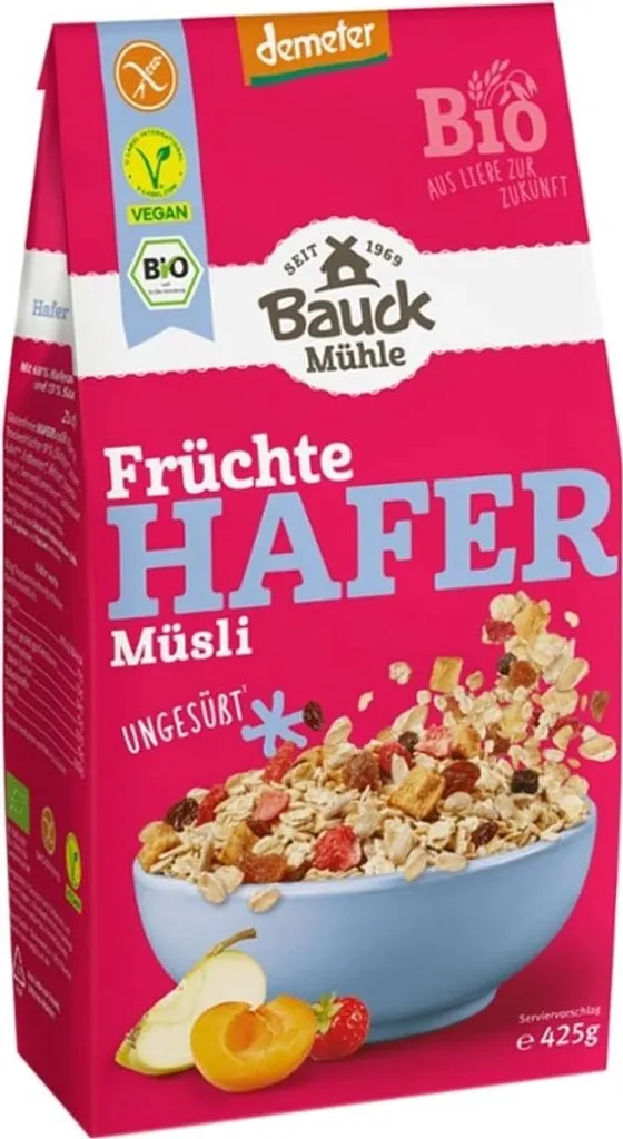 Bauckhof Oat Muesli Fruits Gluten-Free Demeter -- 425g