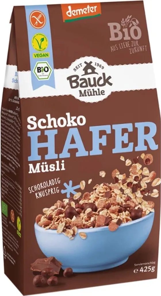 Bauckhof Oat Muesli Chocolate Gluten-Free Demeter -- 425g