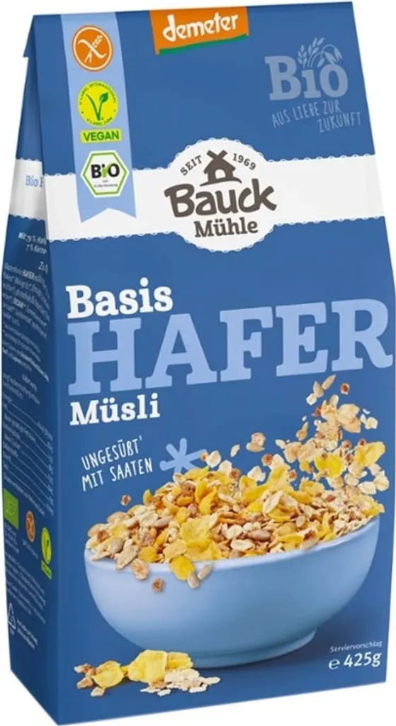 Bauckhof Oat Muesli Base Gluten-Free Demeter -- 425g