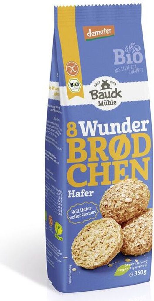 Bauckhof Wunderbrödchen Oat Demeter -- 350g x 6 - 6-pack VPE
