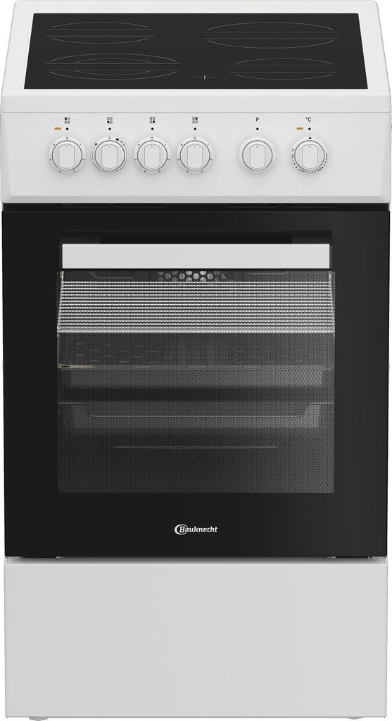 Bauknecht B5V5KMW, Freestanding Cooker, White, Rotary Controls, Front, 4 Zone(s), 4 Zone(s)