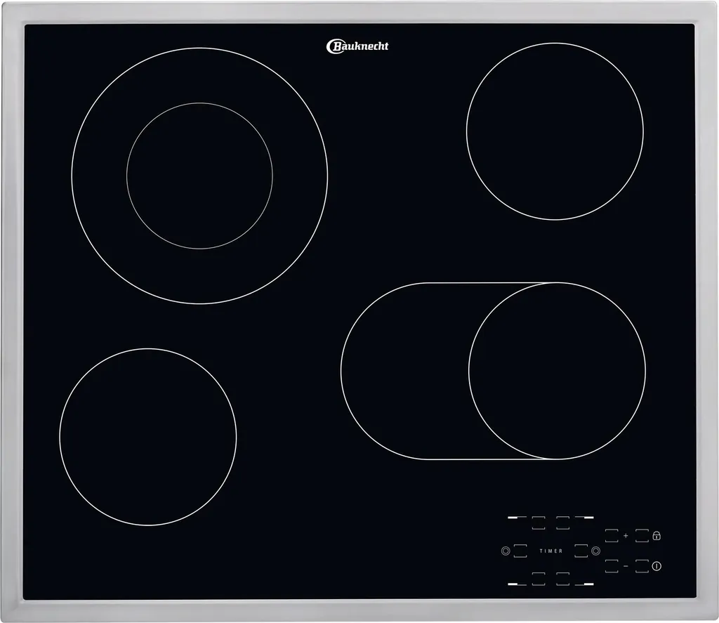 Bauknecht CTAR 9642 IN Cooktop Glass Ceramic Stainless Steel Frame Dual-Circuit Cooking Zone