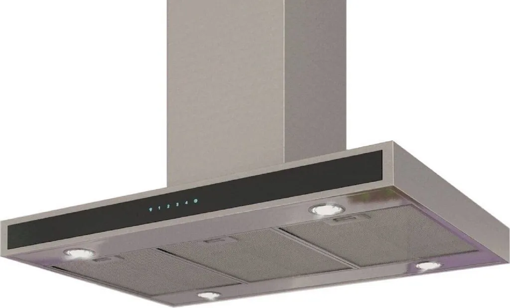 Baumann Vela Isola island cooker hood, 90cm 633m³/h stainless steel, exhaust air/recirculation