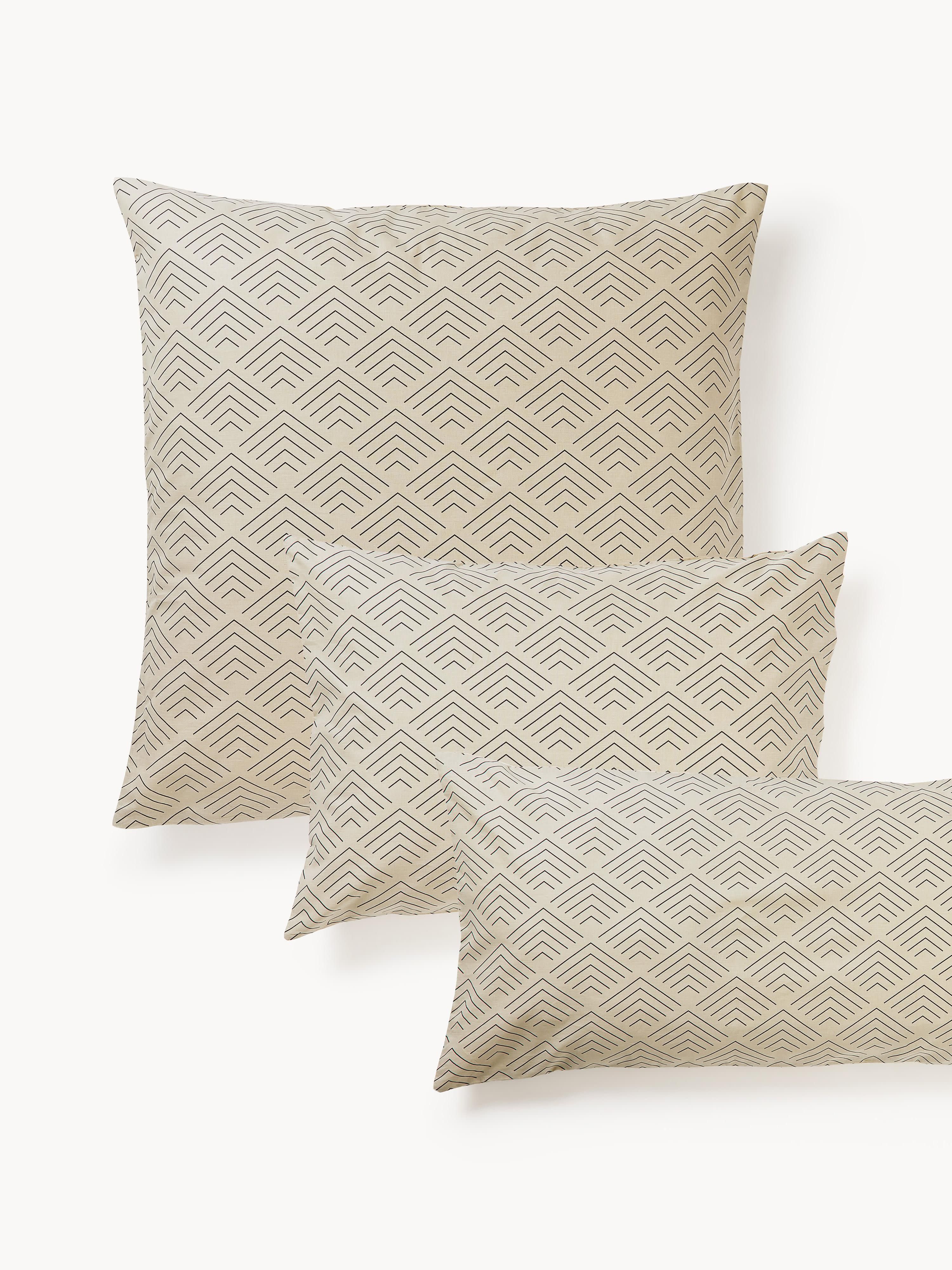 Westwing Collection Milano cotton pillowcase with graphic pattern