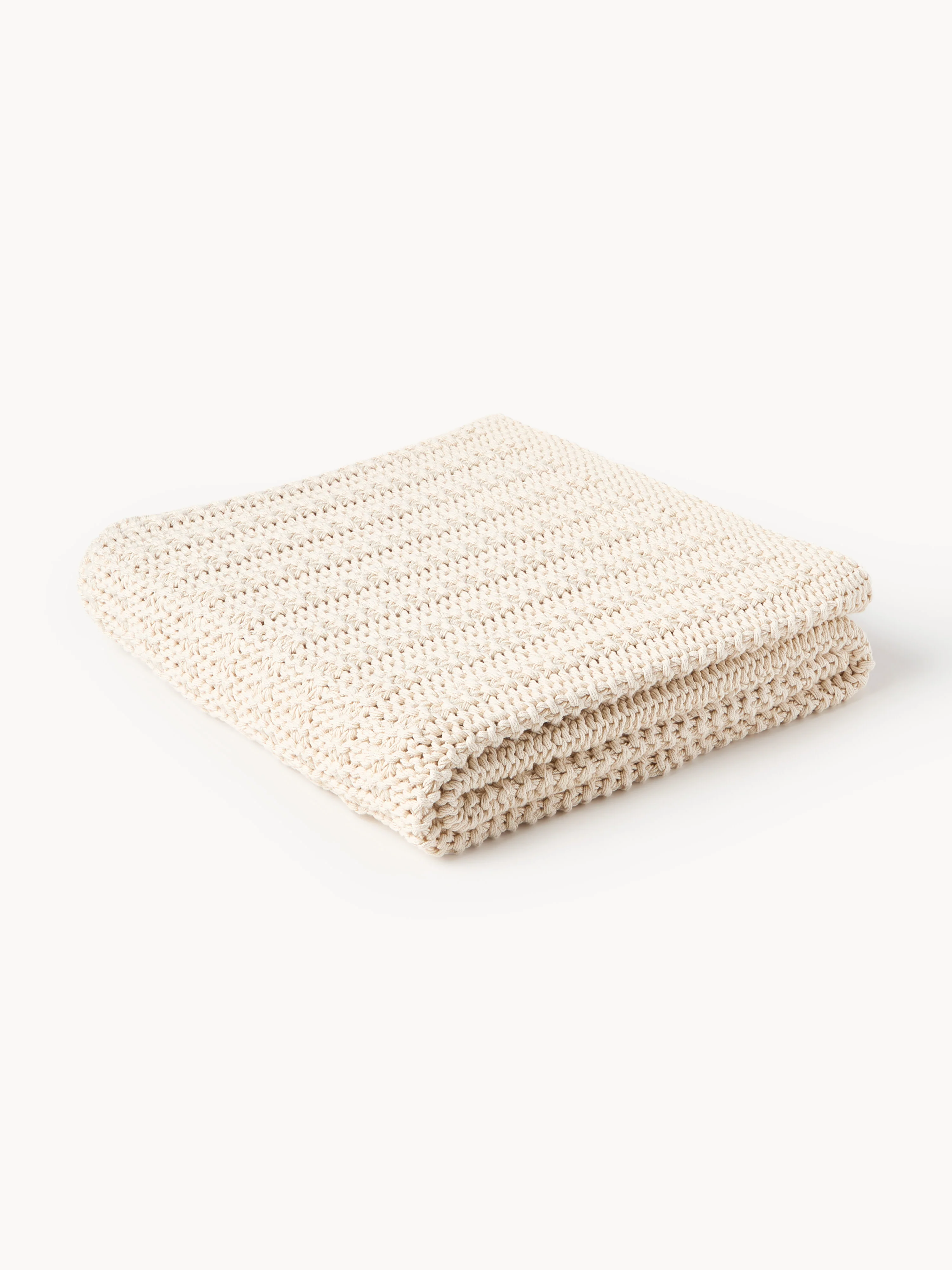 Westwing Collection Savio cotton blanket, Light beige