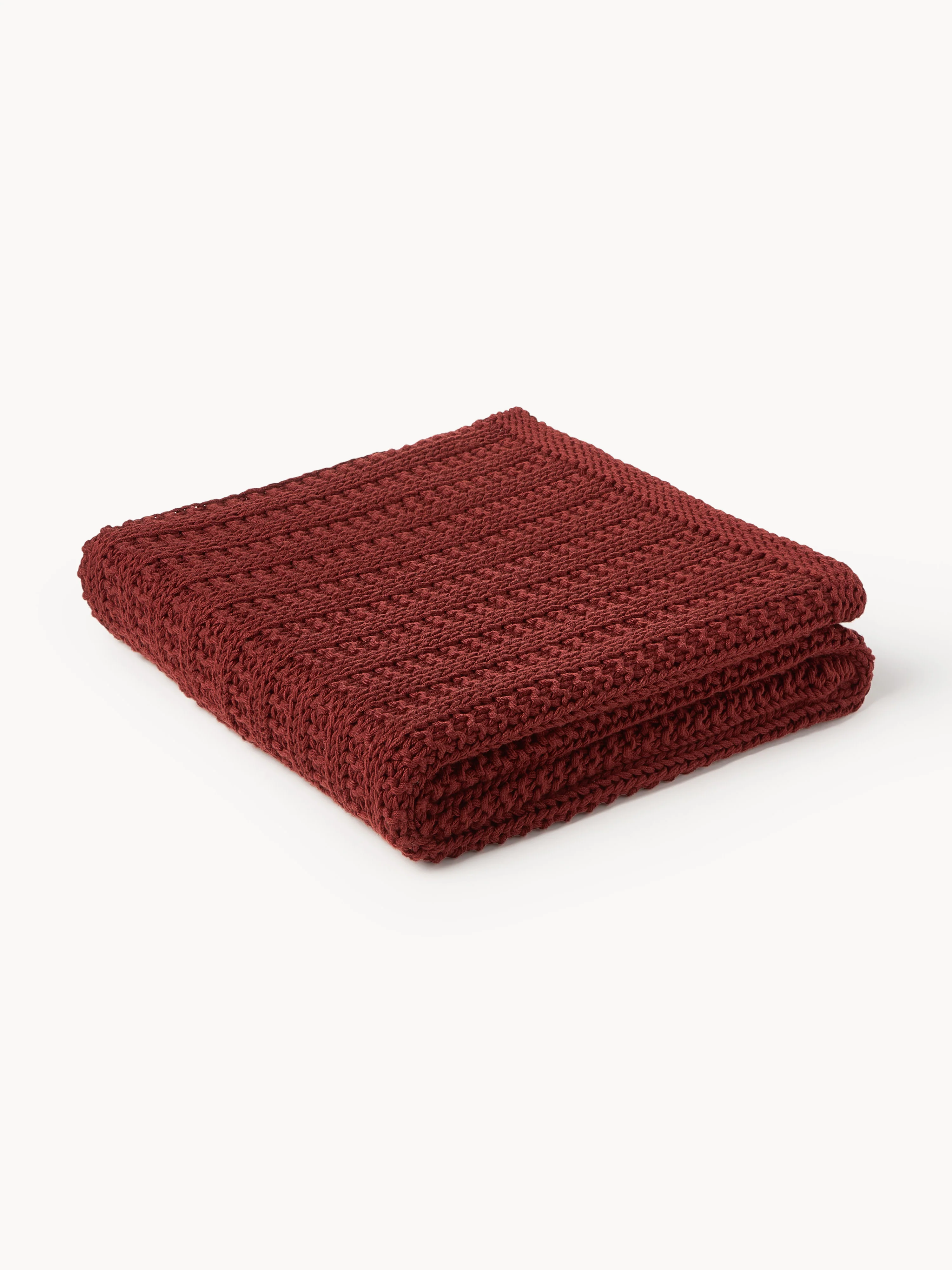 Westwing Collection Savio cotton blanket, Burgundy