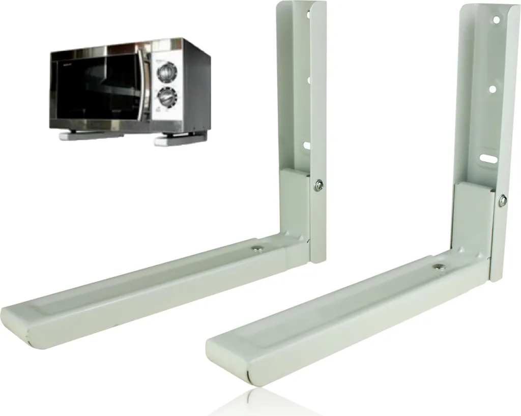 Bayli Extendable Microwave Bracket 31-47.5cm – Microwave Holder with 40kg Load Capacity – Microwave Rack – Kitchen Shelf – Mini Oven Bracket incl. Mounting Hardware – Wall Mounted – Kitchen Appliance Shelf