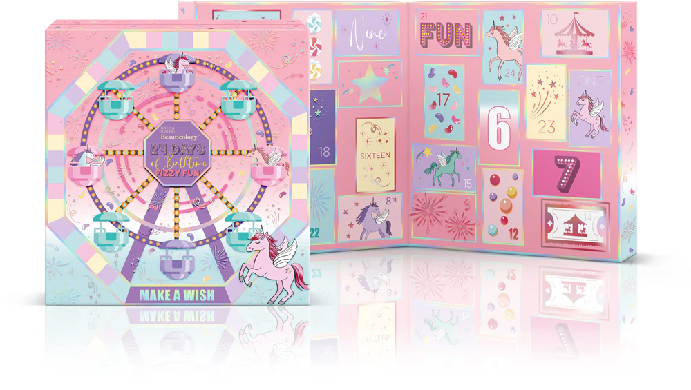Baylis & Harding 24 Days of Beauty Beauticology Advent Calendar for Children Unicorn Candy & Strawberry Candy & Candy Floss