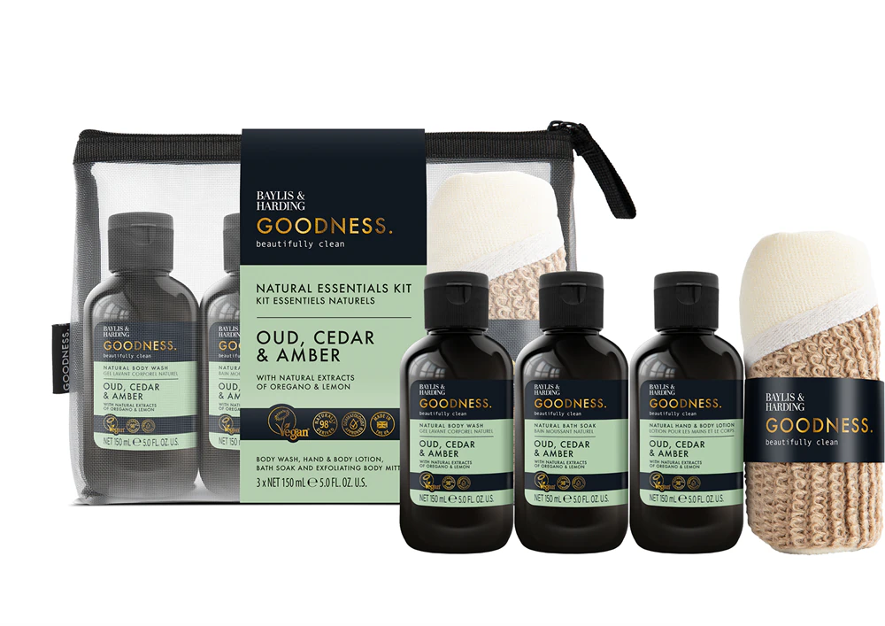 Baylis & Harding Goodness Oud, Cedar & Amber Bath Gift Set