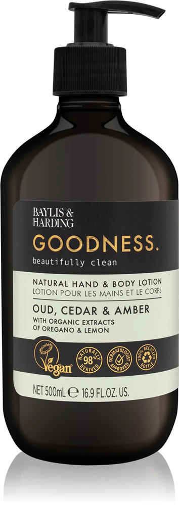 Baylis & Harding Goodness Oud, Cedar & Amber gentle body milk