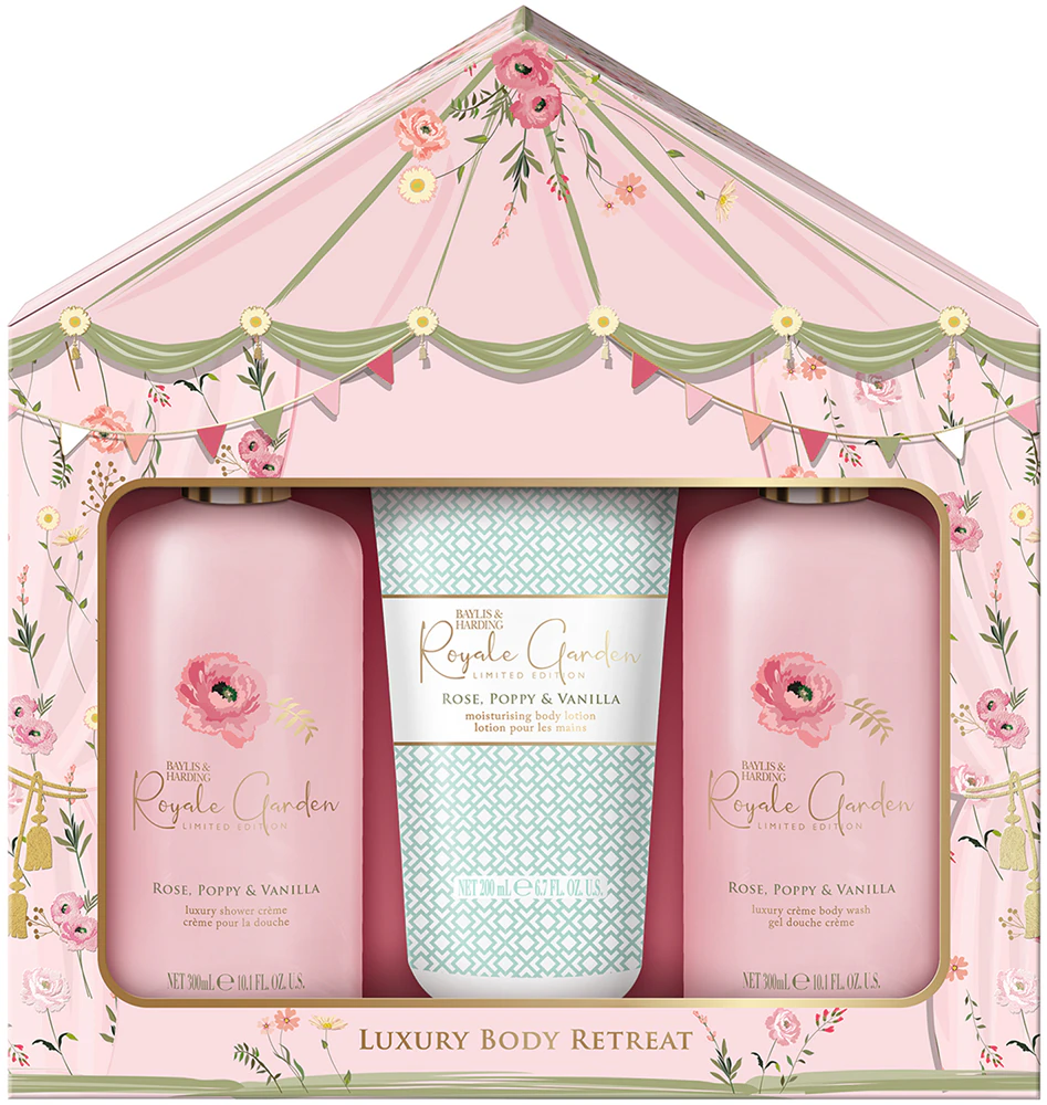 Baylis & Harding Royale Garden Rose, Poppy & Vanilla Shower Gift Set