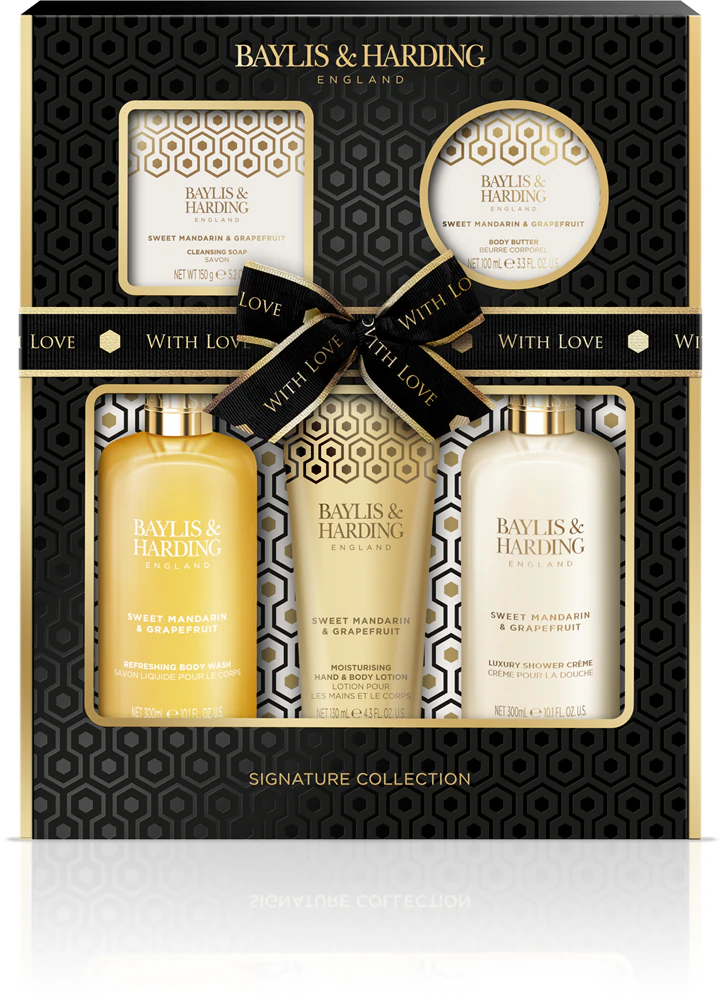 Baylis & Harding Sweet Mandarin & Grapefruit Gift Set moisturizes toned skin