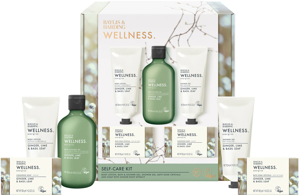 Baylis & Harding Wellness. Energise Gift Set Ginger, Lime & Basil Leaf