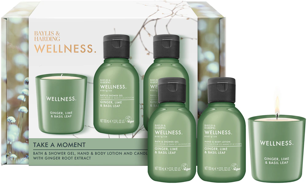 Baylis & Harding Wellness. Energise Gift Set Ginger, Lime & Basil Leaf