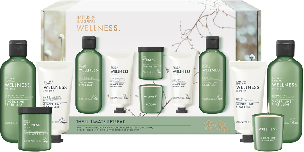 Baylis & Harding Wellness. Energise Gift Set Ginger, Lime & Basil Leaf