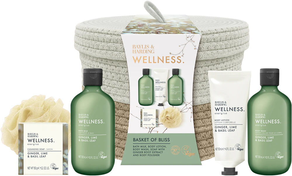 Baylis & Harding Wellness. Energise Gift Set Ginger, Lime & Basil Leaf