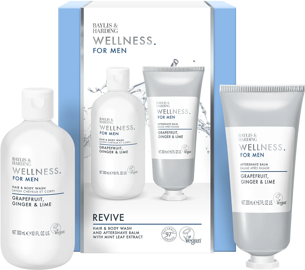 Baylis & Harding Wellness. For Men. Revive Gift Set for Men Grapefruit, Ginger & Lime Fragrance