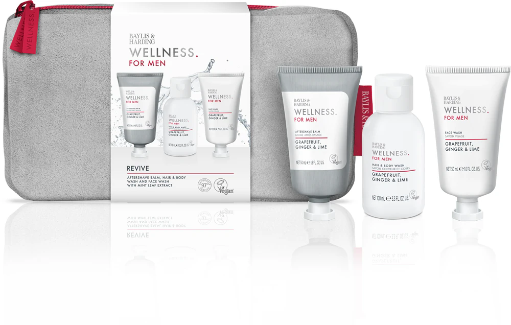 Baylis & Harding Wellness. For Men Revive Grapefruit, Ginger & Lime gift set (for body and face) for men